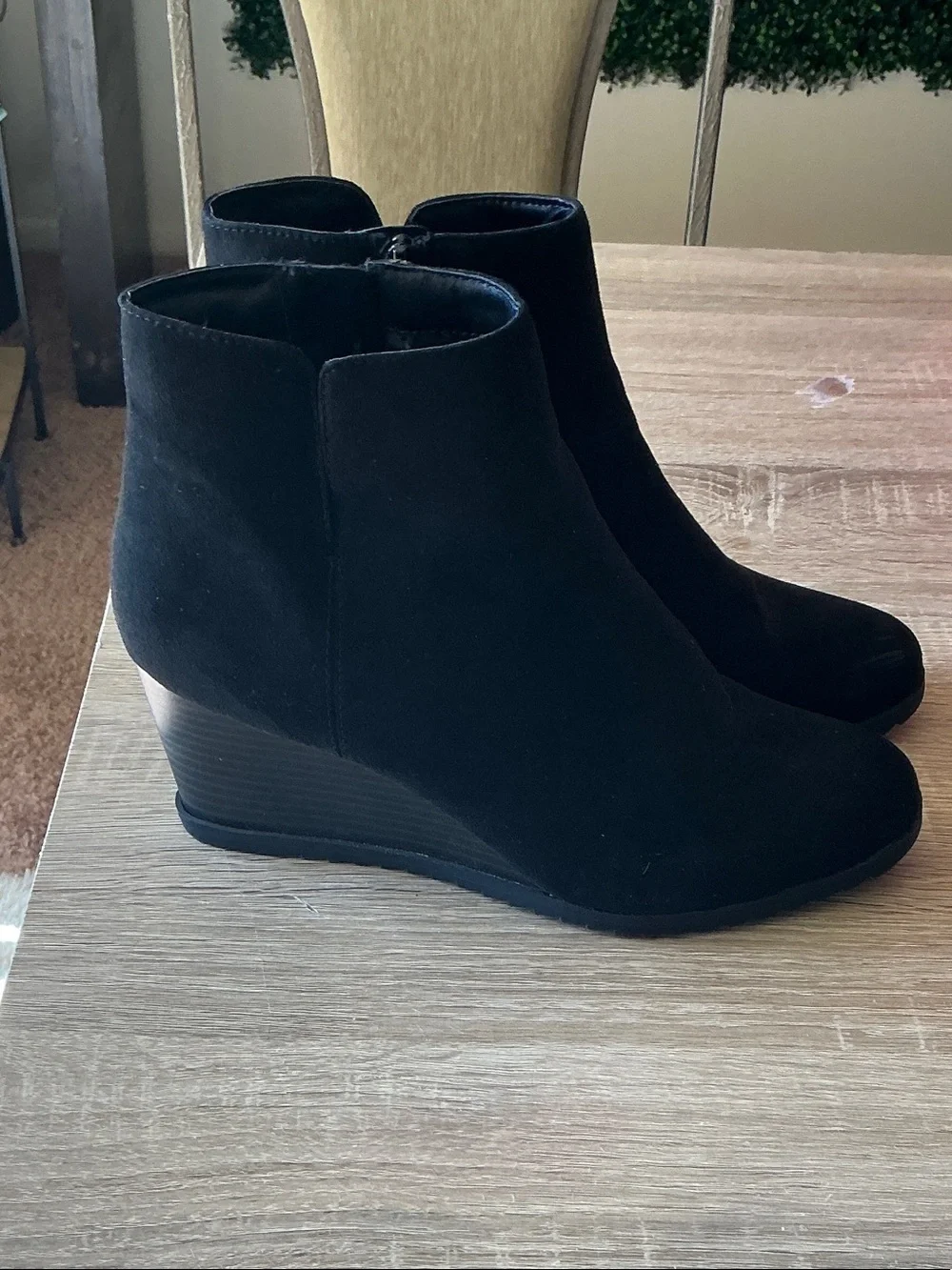 Style & Co. Black Suede Ankle Booties